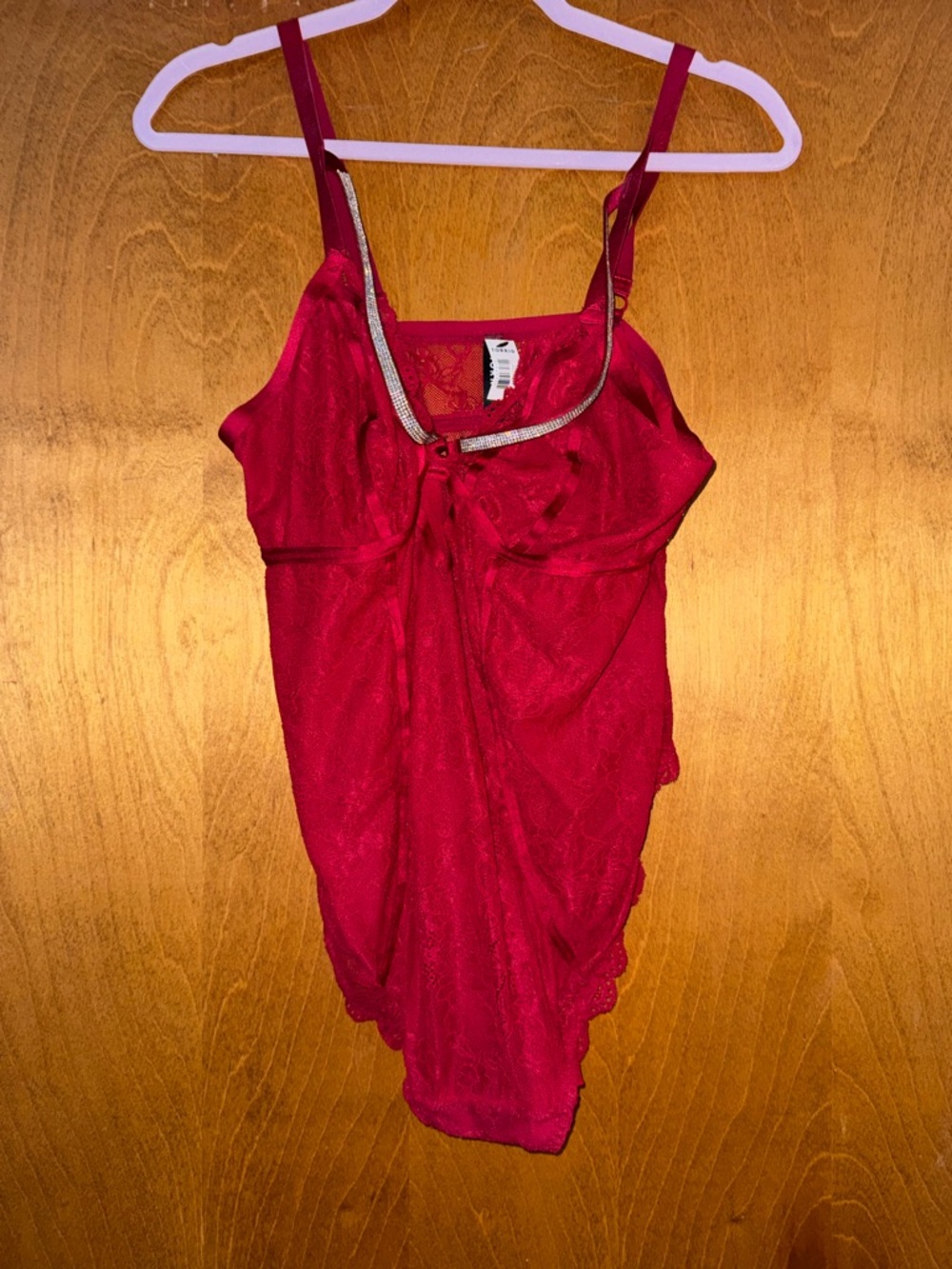 torrid Red Lace Chemise with Rhinestone Accents
